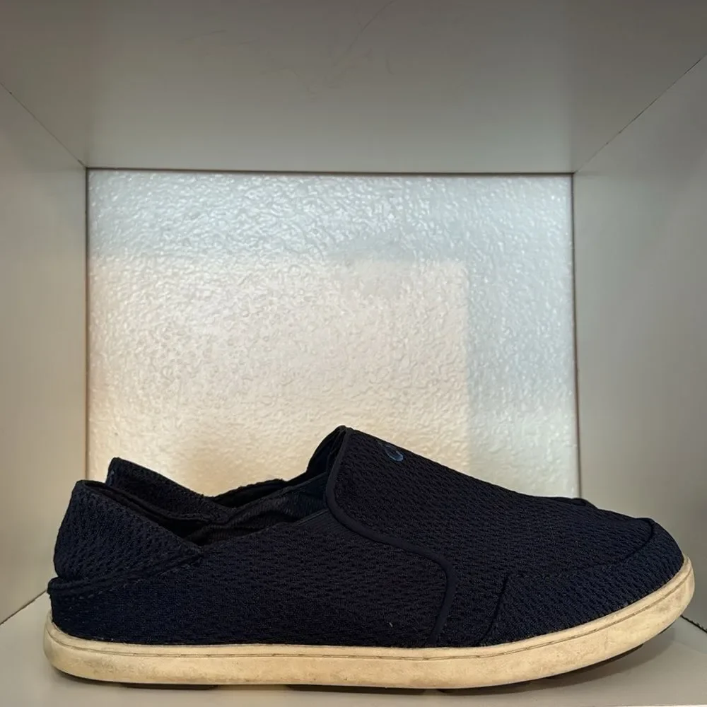 Olukai Nohea Mens Blue Comfort Mesh Slip On Loafer Boat Shoes